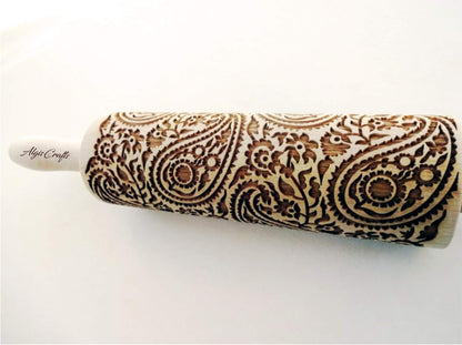 BEEHIVE Embossing Rolling Pin with Pattern. Laser Engraved Embossing Dough Roller for Homemade Cookies and Pottery by Algis Crafts