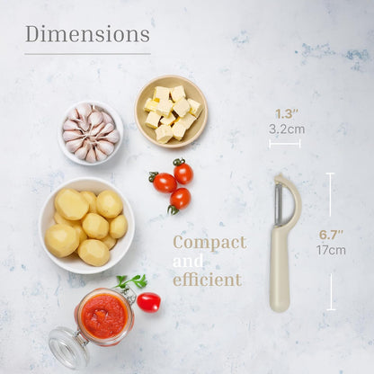 Swivel Vegetable Peeler with Built-in Eye Remover – Stainless Steel Blade with Comfortable Handle, Fruit and Vegetable Slicer, Potato and Carrot Cutter – Kitchen Tools & Accessories – Beige