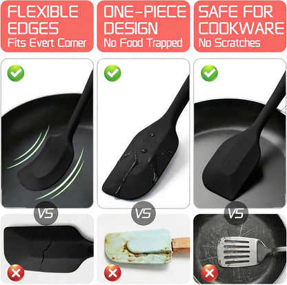 5 Pieces Silicone Spatula Set BPA Free Non Stick Rubber Spatula Heat Resistant Set Ideal for Baking Cooking Mixing Dishwasher Safe Kitchen Tools Multicolor