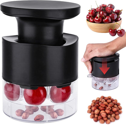 7-Hole Cherry Pitter Tool – Multi Cherry Pitter Pit Remover Corer, Mess-Free Fruit Stoner for Cherry Jam, Baking & Kitchen Prep