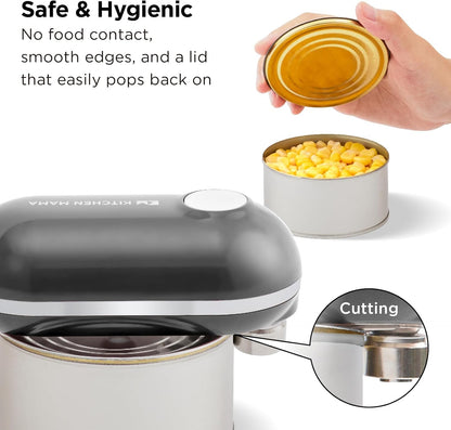 Kitchen Mama Mini Plus Rechargeable Electric Can Opener: USB-C Charging, Hands-Free, Auto Stop, Compact, Cordless, Smooth Edge - Perfect for Seniors with Arthritis, Home, and Travel (Red)