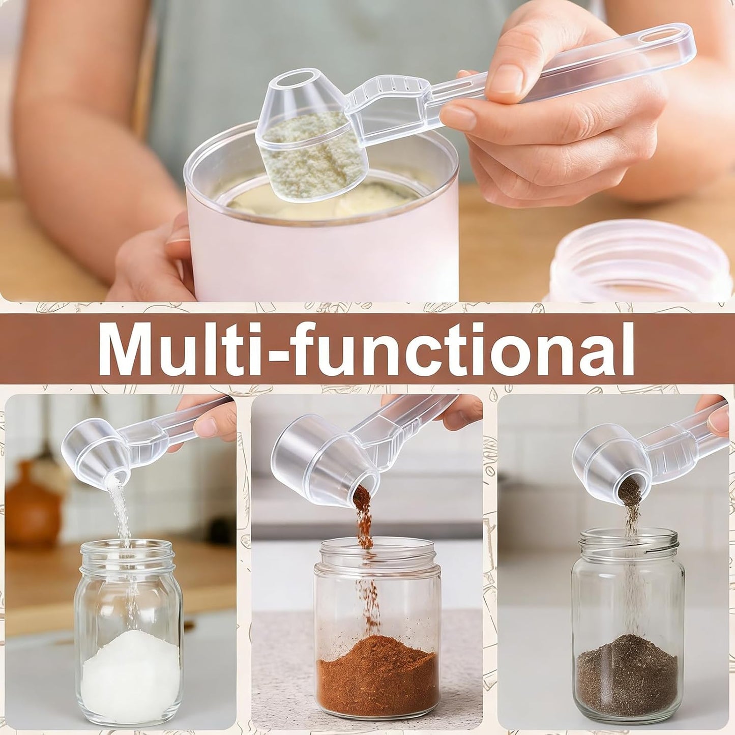 Palksky Coffee Scoop & Funnel for Reusable K Cup Refillable Coffee Pods, 2 Tablespoon Slide Coffee Measuring Funnel Scooper,1PCS