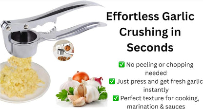 2-in-1 Garlic Press & Nut Cracker – Stainless Steel, Easy to Clean, Rust-Proof, Heavy Duty Kitchen Tool
