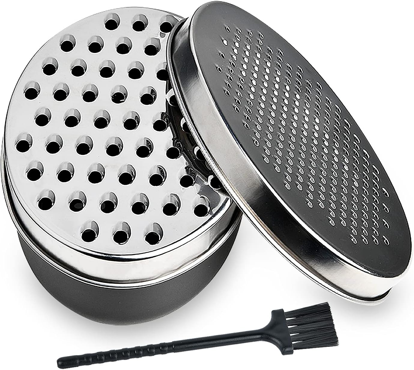 Cheese Grater Akamino Grater Lemon with Food Storage Container & Lid Grinder Grater for kitchen - Perfect For Hard Parmesan，Ginger, Vegetables, Butter (Red)
