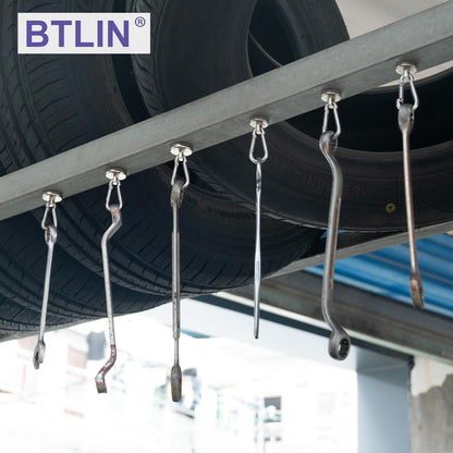 BTLIN Mini Magnetic Hooks, Strong Neodymium Magnet with Hook, Heavy Duty Small Metal Hanging Hook Max Load 18 lbs for Kitchen Fridge Grill Office 12 Pack