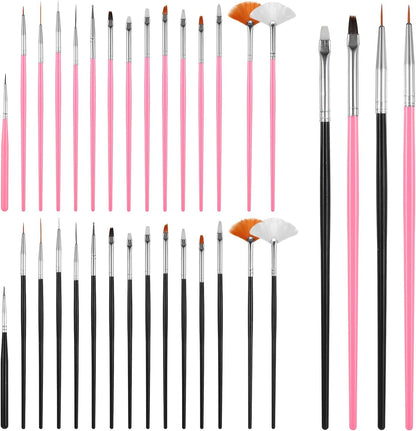 30 PCS Cake Decorating Brushes, Cookie Paint Brushes Food Safe Paint Brushs Kit Cookie Decorating Brush Food Paints Fondant Brush DIY Tool Set Icing Pastry Brushs for Painting Baking, Black and Pink