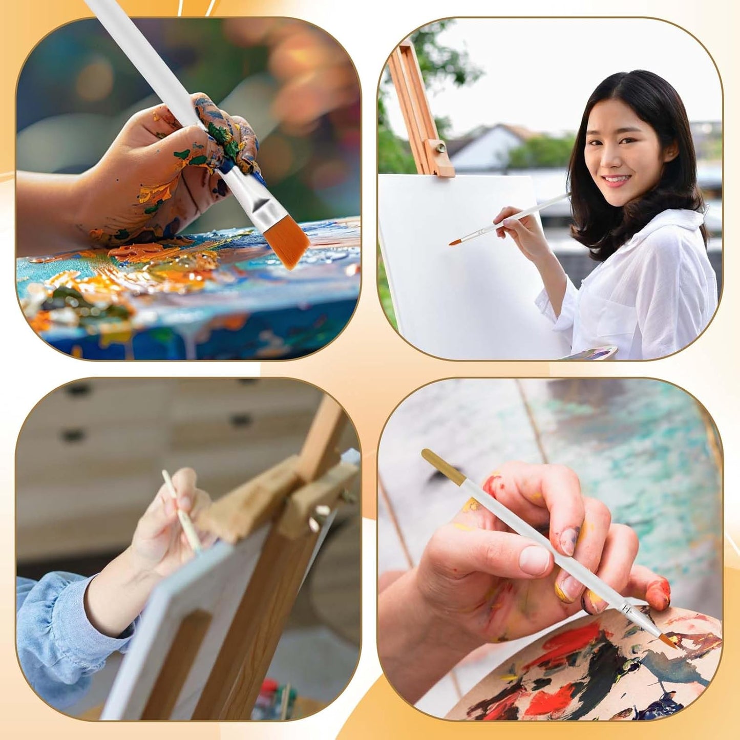 6-Piece Multifunction Nylon Brushes for Cake Decorating, Food Paint, Pastry, Basting, Cooking, Baking