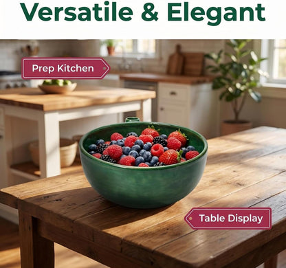 Berry Ceramic Bowl, Ceramic Fruit Washer, Vortex Washing Berry Washing Bowl with Drain Holes, Rinse & Drain Fruit Washing Bowl for Kitchen Prep Berries Grapes Vegetables Home Daily Use (1)