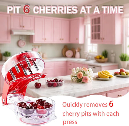 Cherry Pitter Tool Pit Remover, Olive Pitter Tool With 6 Holes, Portable Saving Lock Design Cherries Seed Remover Suitable, Kitchen Depitter Tool