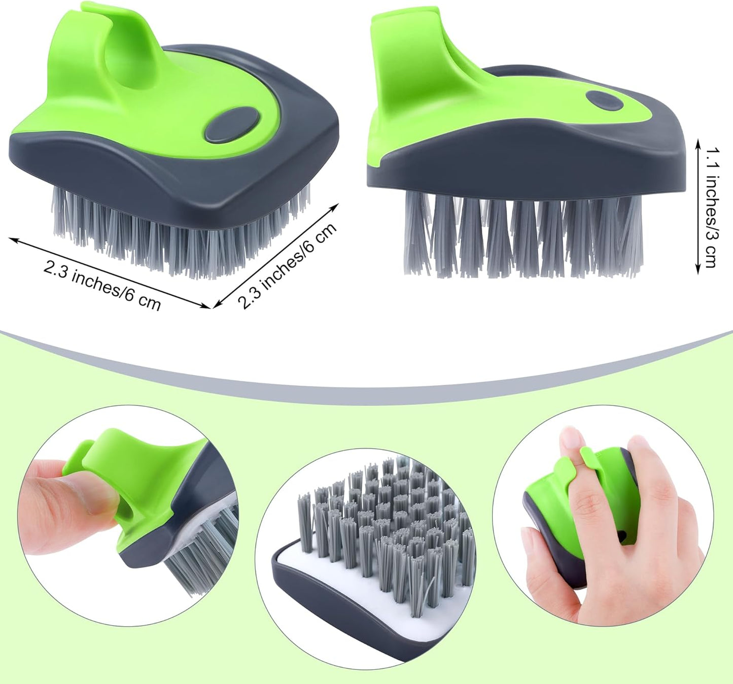 Aodaer 4 Pieces Vegetable Brush Potato Scrubber Brush Silicone Hard and Soft Side Fruit Cleaning Tools for Delicate or Tough-Skinned Vegetables