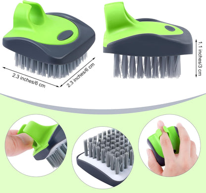 Aodaer 4 Pieces Vegetable Brush Potato Scrubber Brush Silicone Hard and Soft Side Fruit Cleaning Tools for Delicate or Tough-Skinned Vegetables