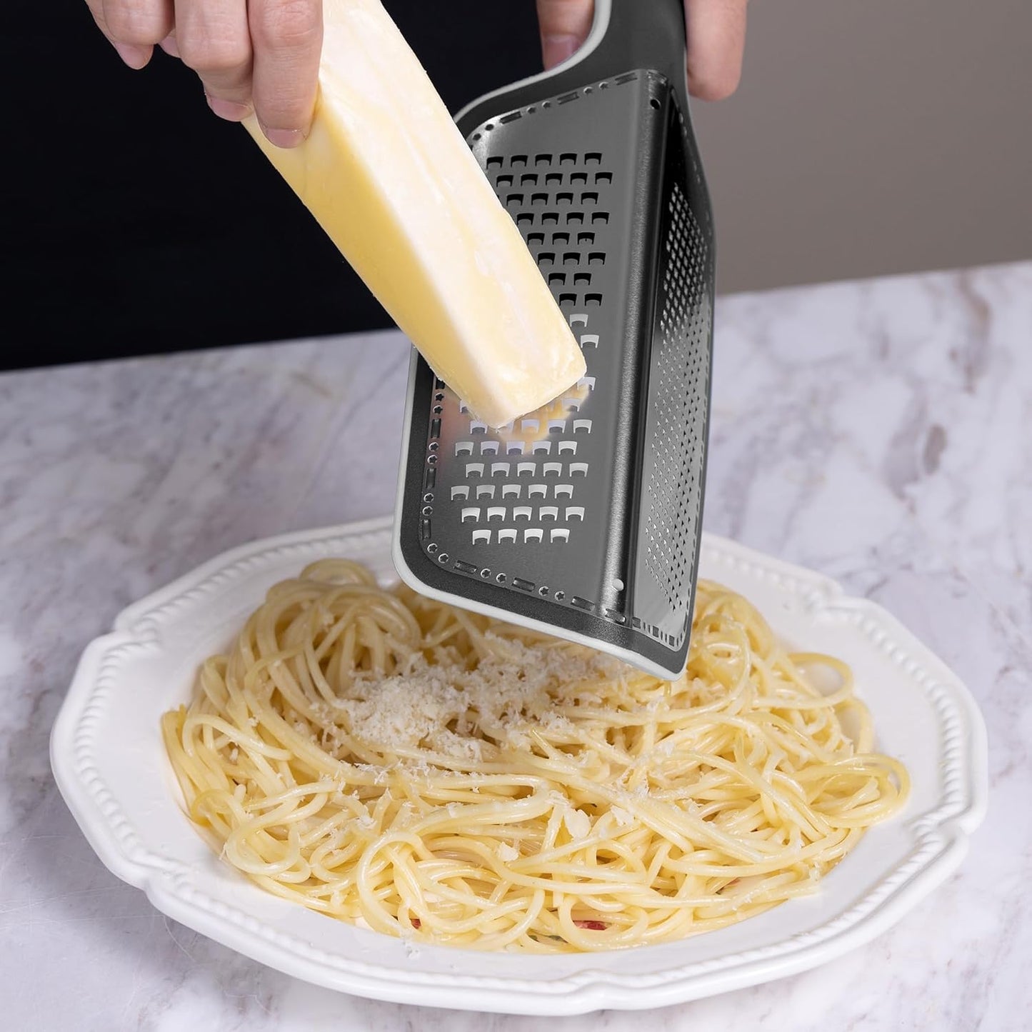 Cohesion Zester Grater Double-sided Graters for Kitchen - Kitchen Lemon Zester Tool for Cheese, Citrus, Garlic, Ginger, Nutmeg, Chocolate, Fruits, Vegetables with Sharp Premium Stainless Steel - Blue
