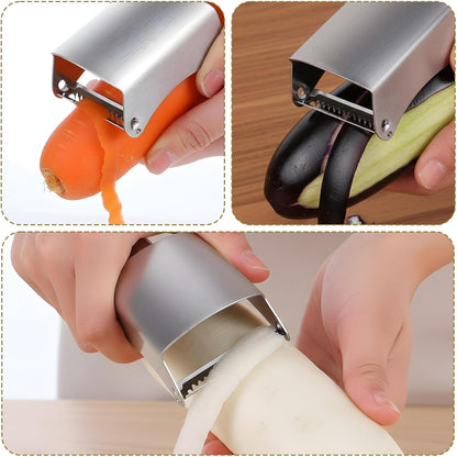 Vegetable Peeler 2-in-1 Julienne Peeler Stainless Steel Ergonomic Handle Sinple Edge Blade for Kitchen Fruit Carrot Veggie Potatoes Cucumber Easy to Handle Portable