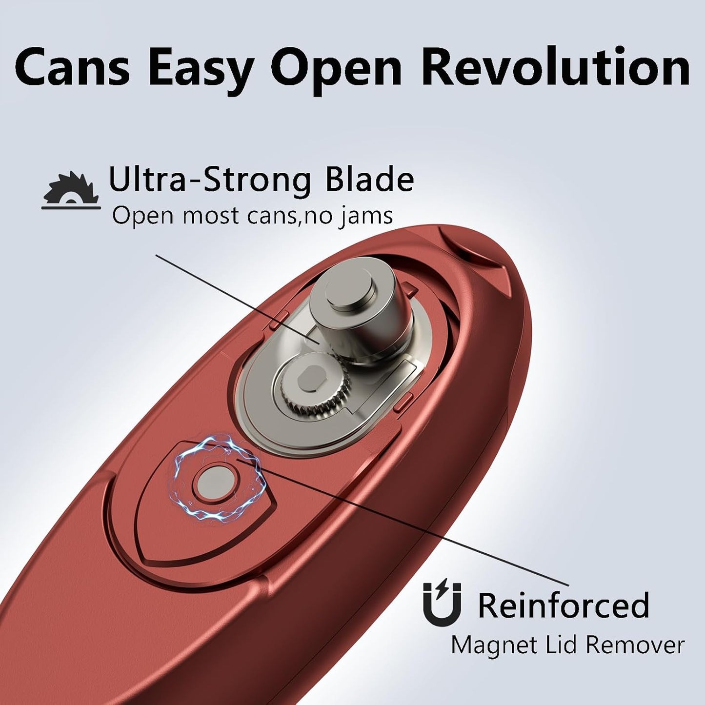 Automatic Electric Can Opener for Seniors for Kitchen:Anyone can Hands Free,One Touch Opener,Durable Blades,Rechargeable, Smooth Edge, Lightweight Small Size, Black (White)