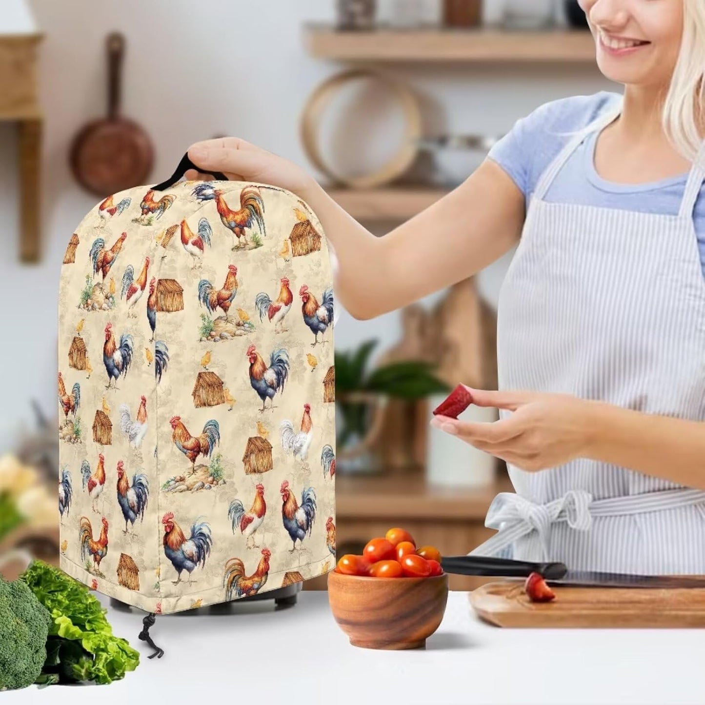Coffee Pastry Blender Dust Cover with Drawstring Field Stand Mixer or Coffee Maker Cover Anti Fingerprint Polyester Appliance for Home Kitchen Decor