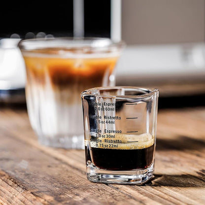 Shot Glasses Measuring cup Liquid Heavy Wine Glass Espresso Shot Glass 26-Incremental Measurement 1oz, 6 Tsp, 2 Tbs, 30ml (2 pack-black 30ml)