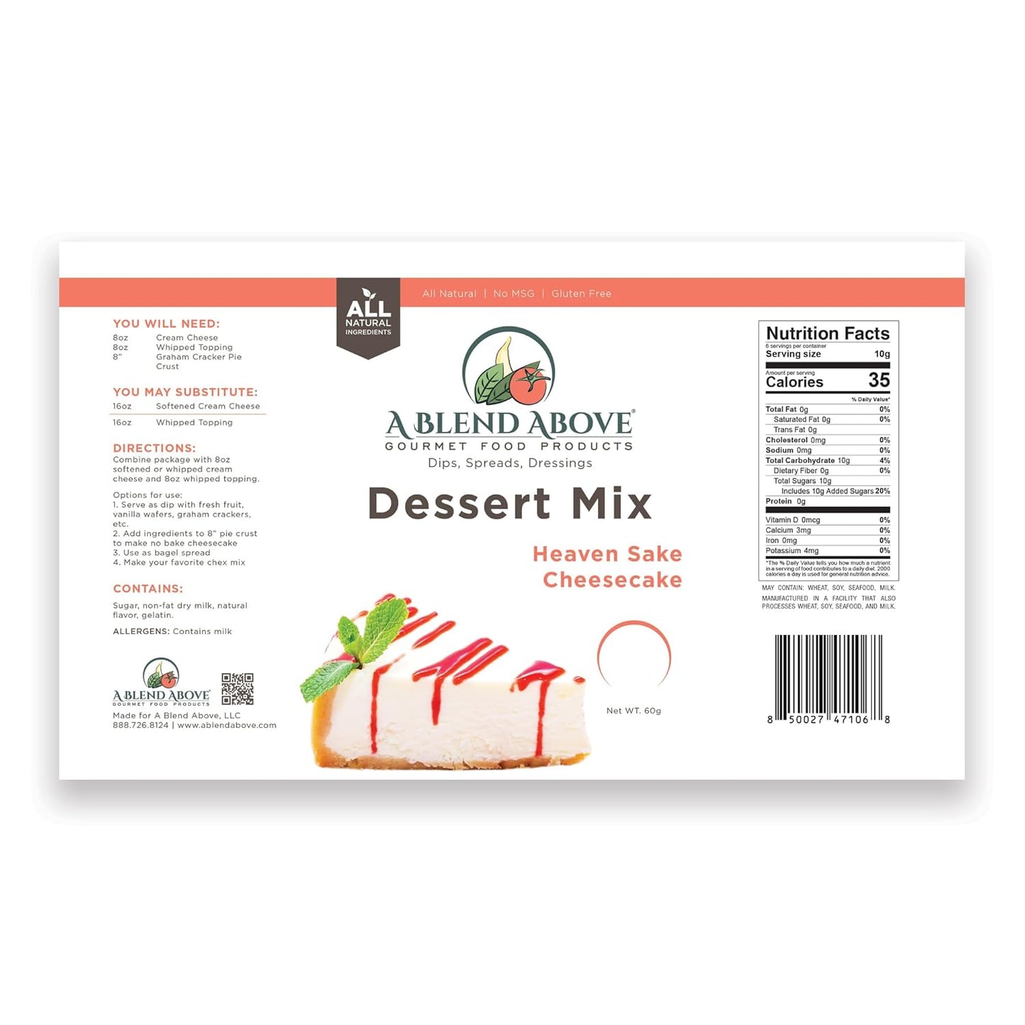 A Blend Above Banana Cream No-Bake Dessert Mix, 3 Pack, No-Bake Cheesecake, Fruit Dip, Dessert Mix, Bagel Topping, Frosting, Cheesecake Filling, Quick and Easy to Make, Makes 16 Ounces, Cream Cheese,
