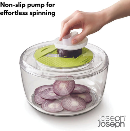 Joseph Joseph Multi-Prep 4-Piece Salad Making Set, Salad Spinner, Spiral Cutter, Slicer and Grater, Compact Space Saving Storage