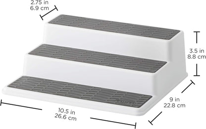 Copco Grey 2 Non-Skid 3-Tier Spice Rack Organizer for Pantry, 2-Pack, 10-Inch