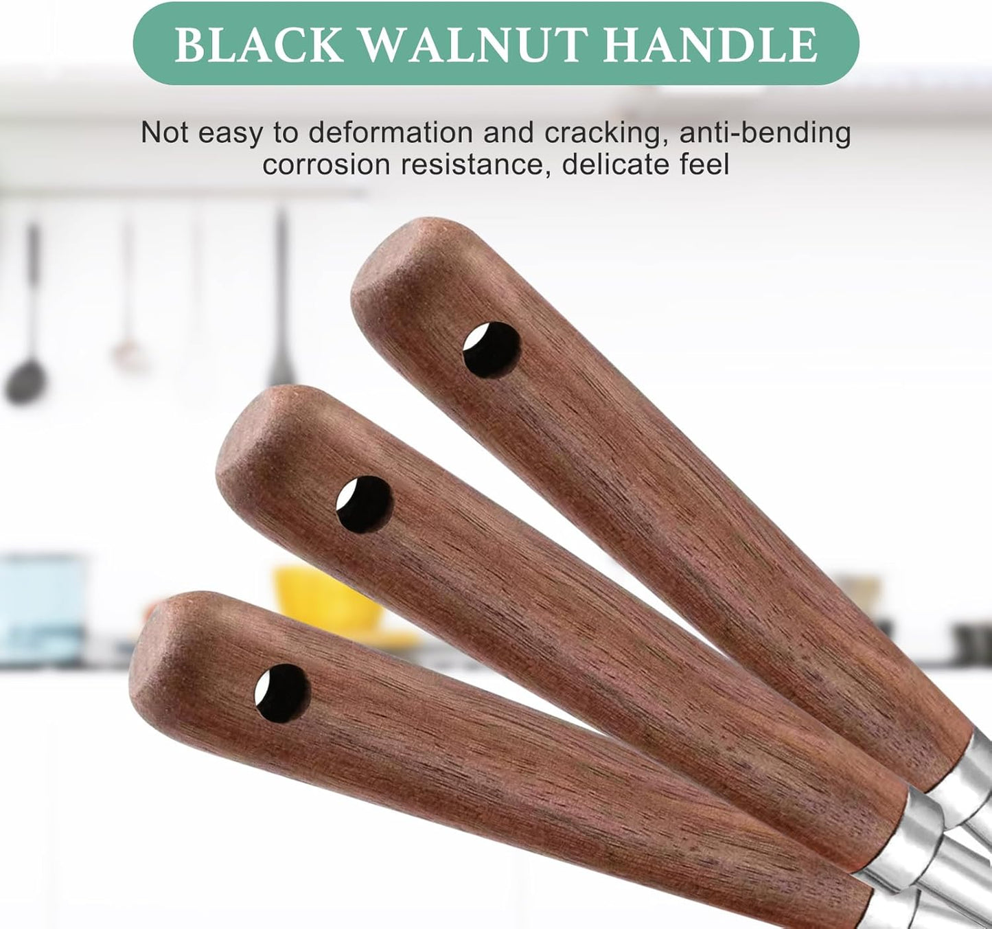 Food Scoop Measuring Cup - 1/4 Cup (4 Tablespoon | 2 Oz. | 60 mL),304 stainless steels,Black walnut long handle