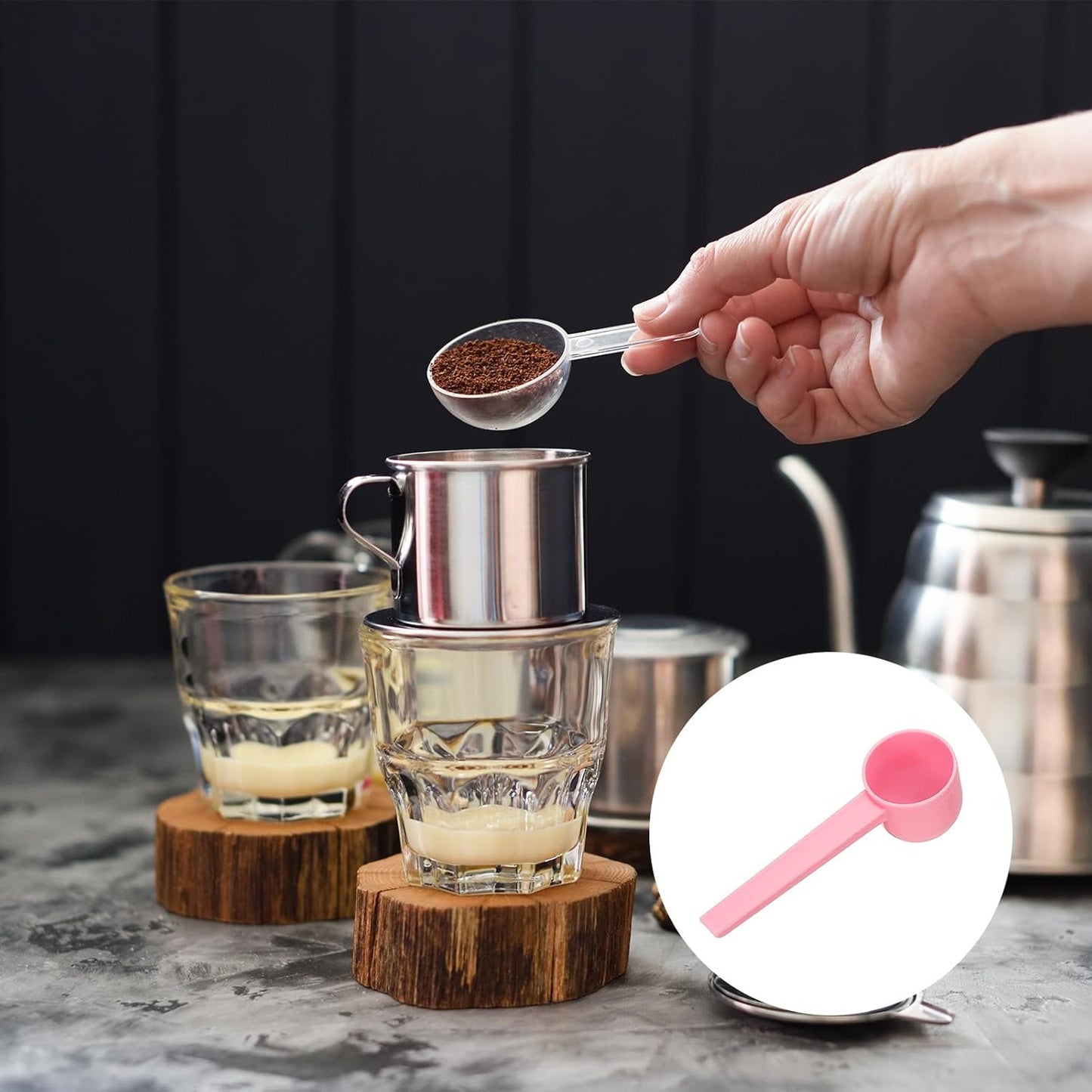 uxcell Measuring Spoons, Plastic Coffee Scoops Teaspoon for Coffee Bean Spices Sugar Salt Powder Pink
