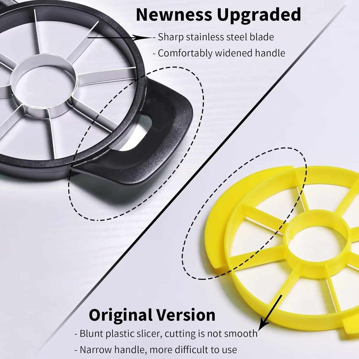 Newness Pineapple Corer and Slicer Tool, Robust Pineapple Core Remover with Upgraded Cutter & Reinforced Thicker Blade, Stainless Steel Kitchen Fruit Gadget for Diced Pineapple Rings (Black)