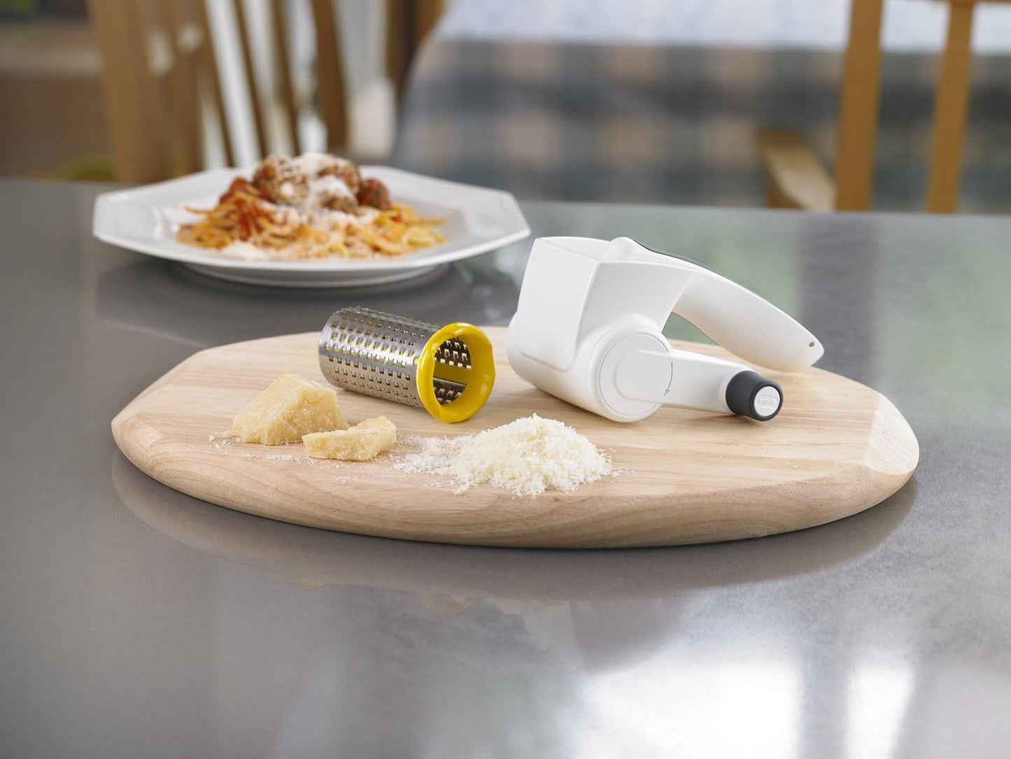 Zyliss All Cheese Acid Etched Rotary Grater with Fine and Coarse Drums, 1-Pack, White