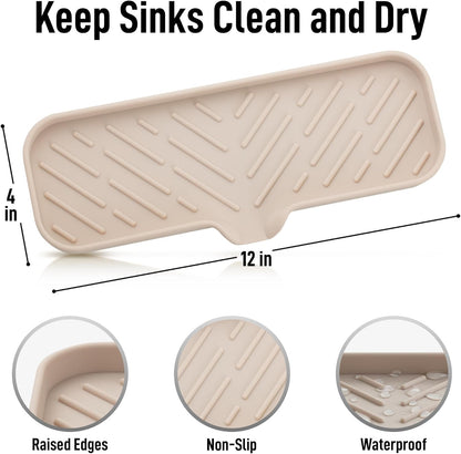 Zulay Kitchen (9x3.5in Sponge Holder for Kitchen Sink - Flexible Heavy-duty Multipurpose Sink Caddy - Counter Organizer for Kitchen, Bathroom, Makeup, Trinkets & More! (Grey)