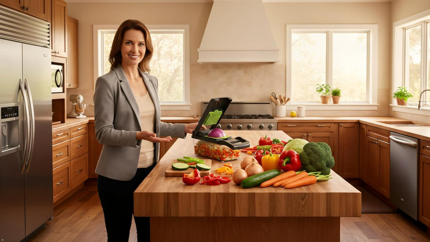Onion Cutter Vegetable Chopper Mandoline Slicer Food Processor Cheese Grater Kitchen Gadgets Clearance Multifunctional Kitchen Tools Carrot Slicing Tomato Dicing Grating Chopping Vegetables and Fruits