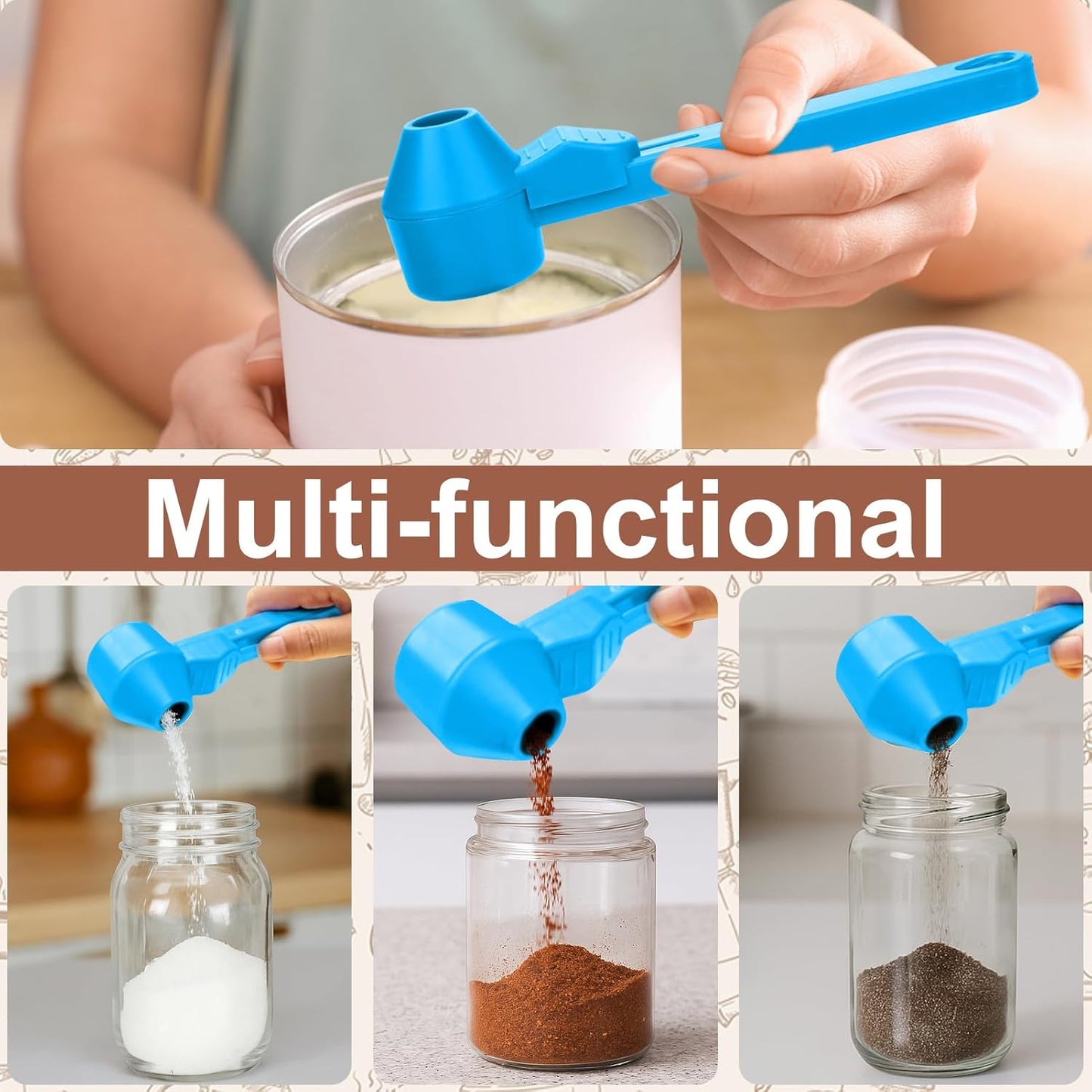 Palksky Coffee Scoop & Funnel for Reusable K Cup Refillable Coffee Pods, 2 Tablespoon Slide Coffee Measuring Funnel Scooper,1PCS