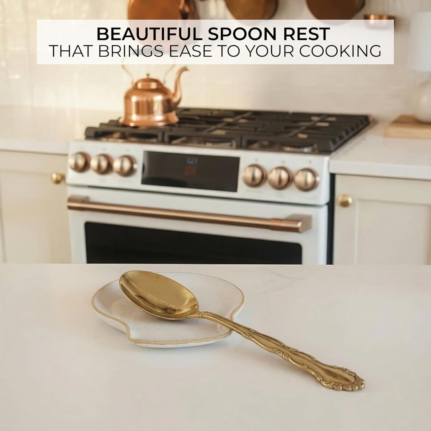 Beautiful Ceramic Spoon Rest for Stove Top - Perfectly Sized Spoon Holder for Your Kitchen Countertop - Easy to Clean and Dishwasher Safe, Perfect Addition to Any Kitchen Counter for Everyday Cooking