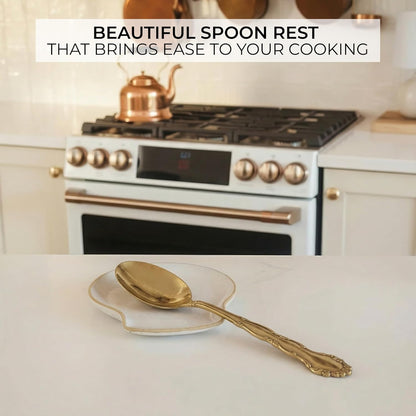Beautiful Ceramic Spoon Rest for Stove Top - Perfectly Sized Spoon Holder for Your Kitchen Countertop - Easy to Clean and Dishwasher Safe, Perfect Addition to Any Kitchen Counter for Everyday Cooking