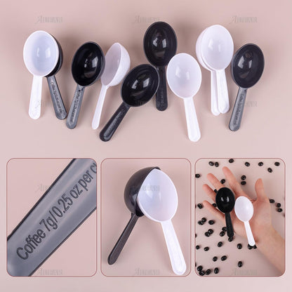 AUEAR, 5 Pack Tablespoon Coffee Scoop Plastic Measuring for Milk Powder Fruit Seed Spices