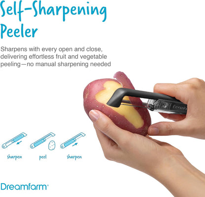 Dreamfarm Fruit Accessories Set – Apple Slicer & Corer, Multifunctional Fruit Pitter, Self‑Sharpening Peeler – Compact, BPA‑Free & Stainless Steel - Dishwasher Safe Kitchen Essential for Daily Use