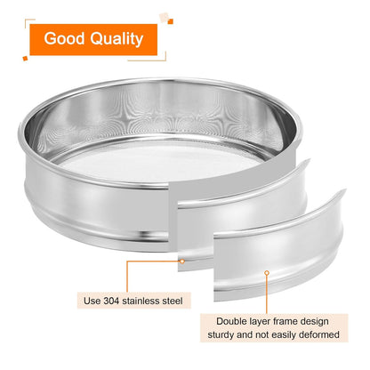 PATIKIL 40 Mesh Lab Sieve, 8" Diameter Test Sieve 304 Stainless Steel Wire Cloth (0.45mm) for Industrial Laboratory - Colors B
