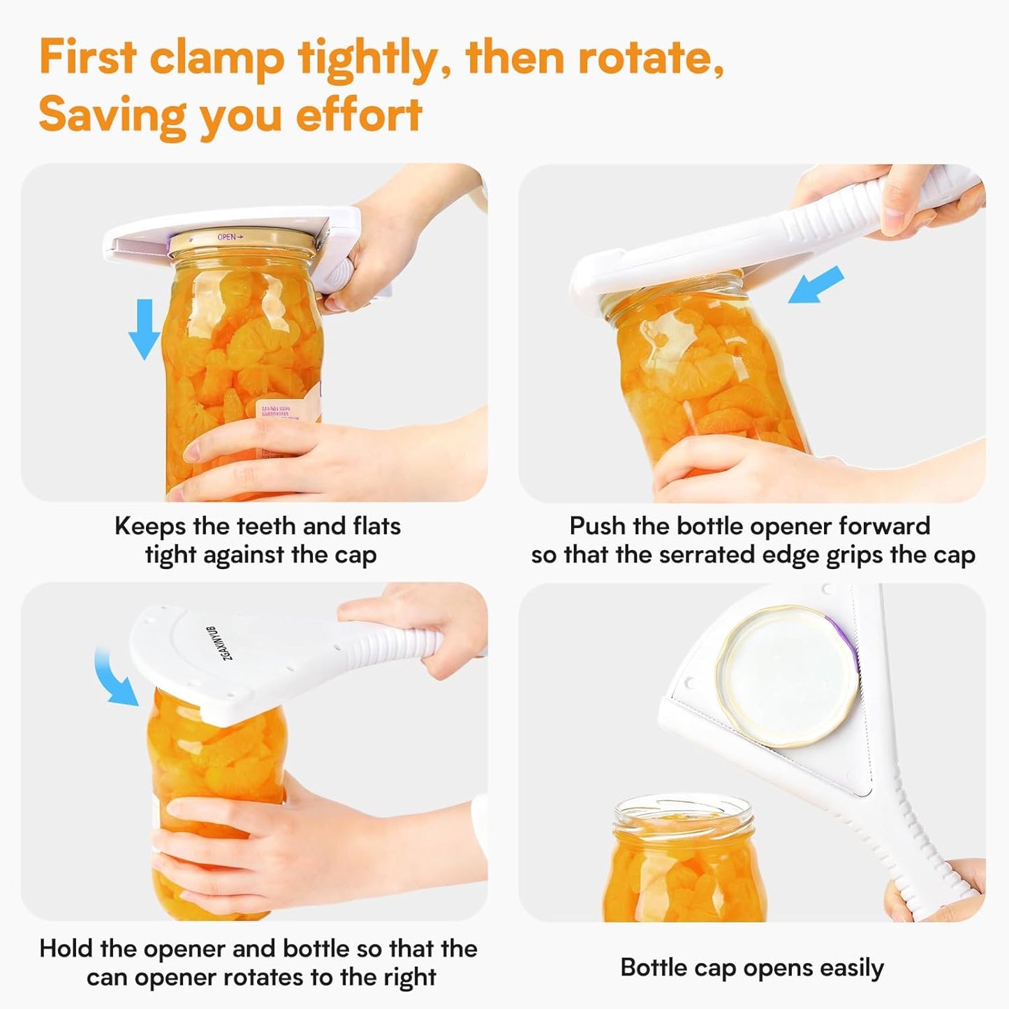 Bottle Opener for Weak Hands,Multifunction Jar and Bottle Opener for Anyone with Low Strength,Kitchen Gadgets