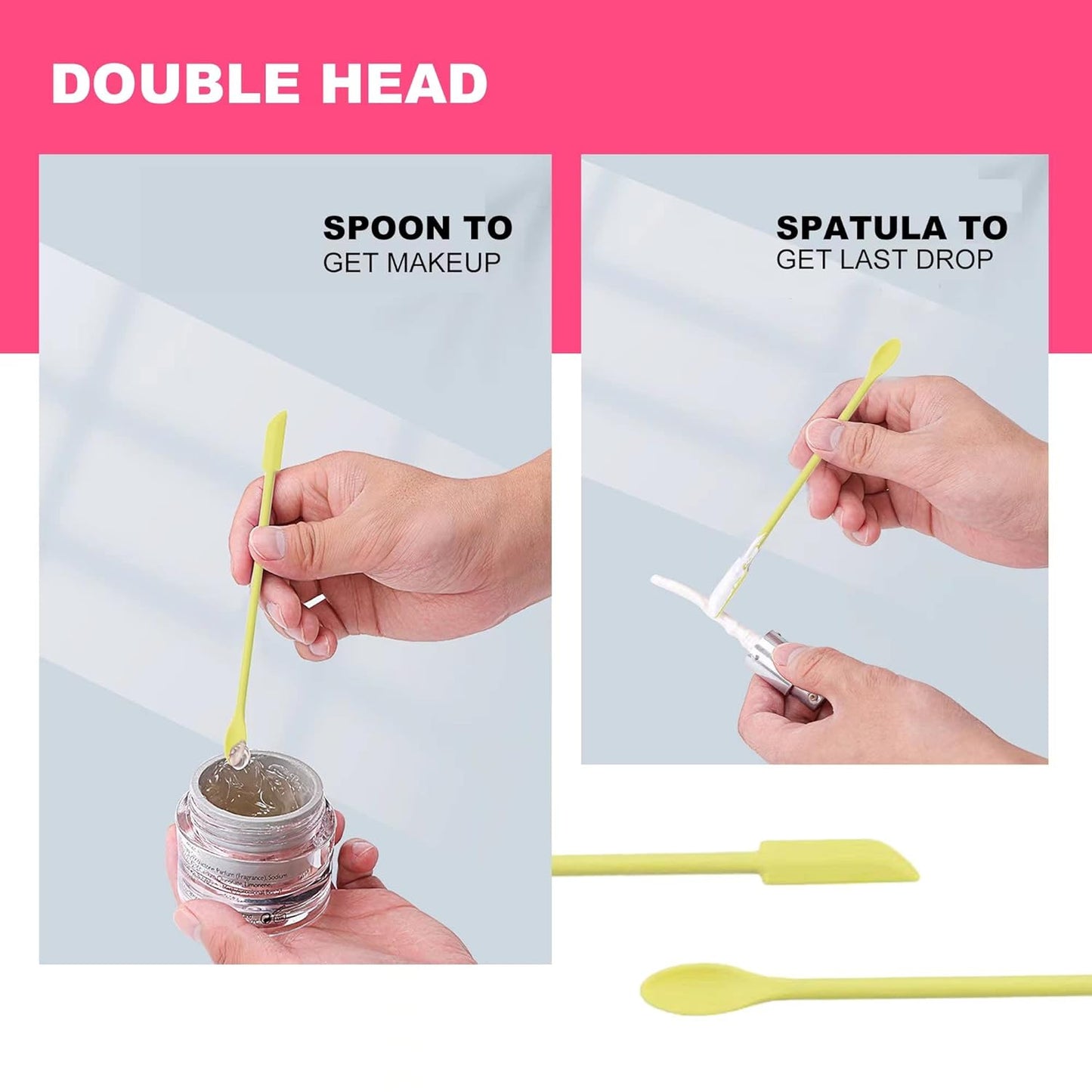 Mini Spatula Silicone Spatula Set, 4pcs Small Makeup Scrapers for Cosmetics, Reusable Beauty Tiny Tools, Thin Jar Scraper, Get Last of Makeup Out