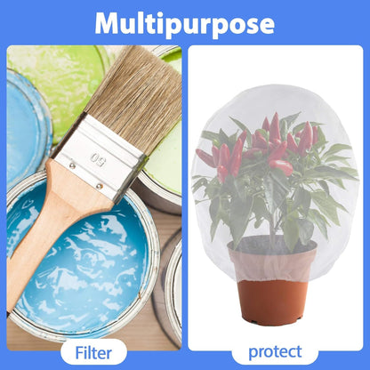Sukh 10PCS Paint Strainer Bag - 5 Gallon Paint Filter Strainer Bucket with Elastic Drawstring Top Opening Nylon Mesh Filter White Fine Mesh Bag for Gardening
