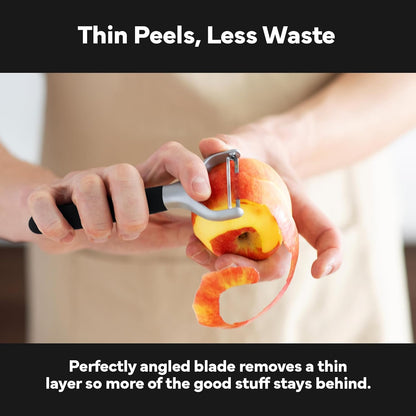 Misen Stainless Steel Vegetable Peeler - Dishwasher Safe Y Peeler - Easy to Use with Potatoes, Cabbage, Carrots, and More - Progessional Grade Kitchen Tool - Black