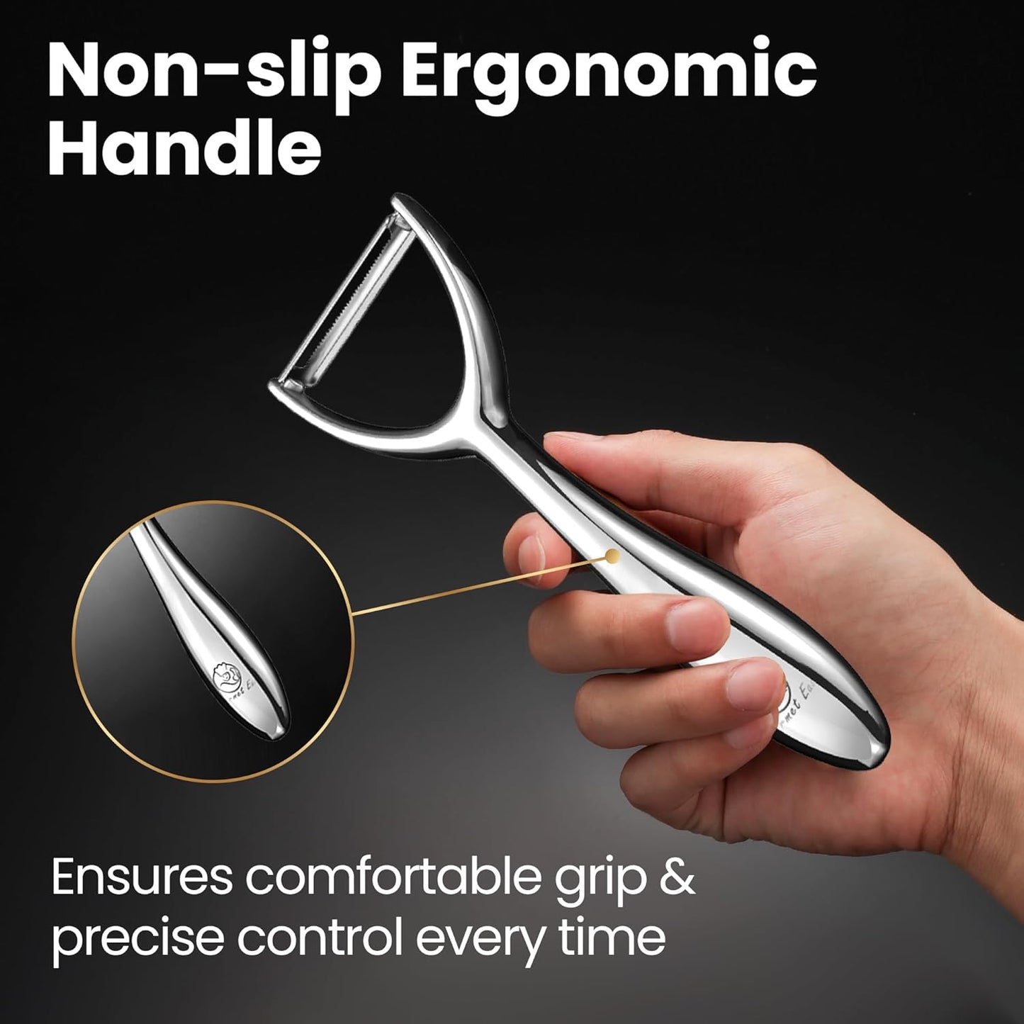 Vegetable Peeler, Premium Stainless Steel Potato Peeler, High Tensile Ultra Sharp Blade Fruit and Food Slicer, I Shaped with Ergonomic Non-Slip Handle, Dishwasher Safe with 5 Years Warranty