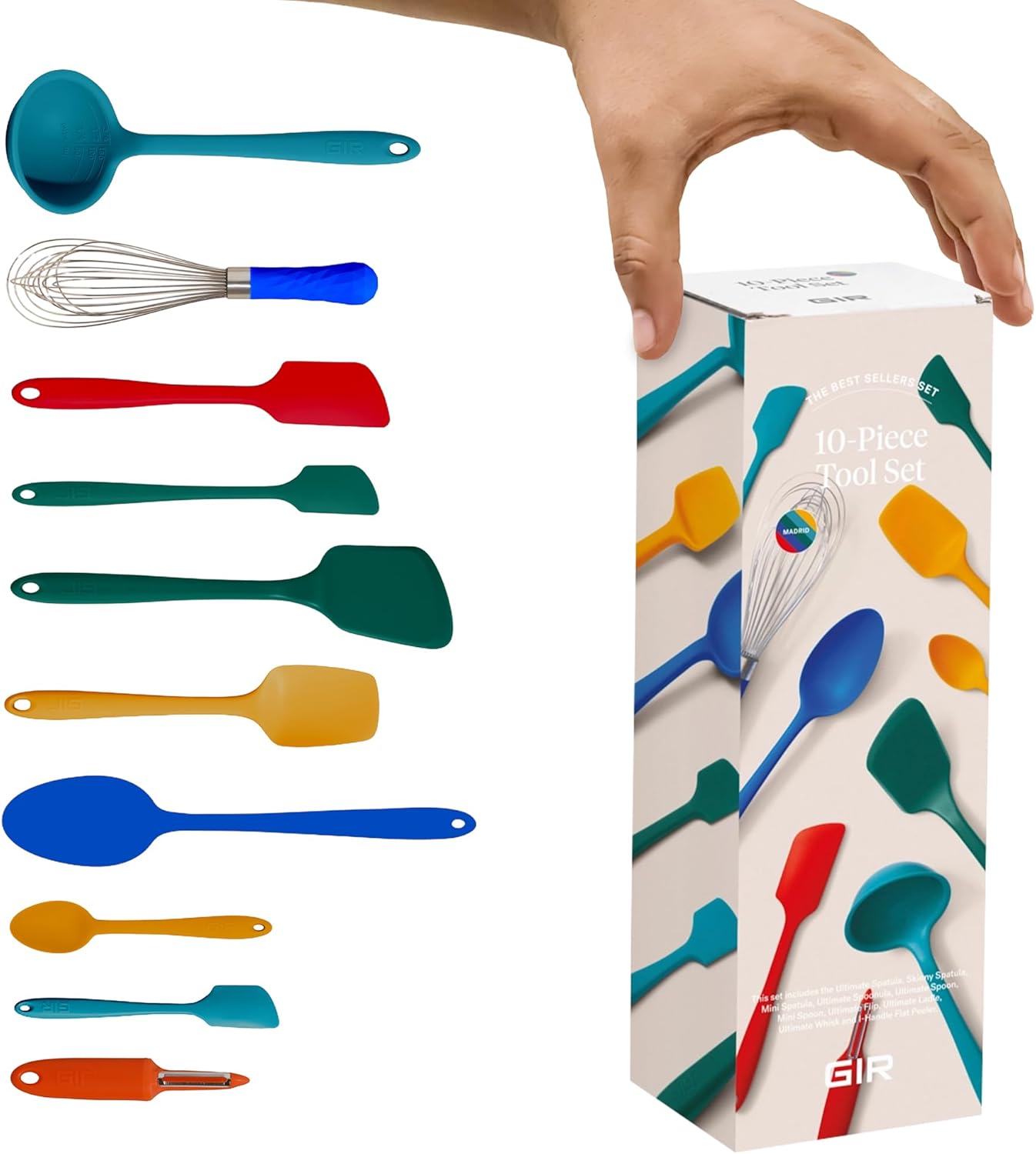 GIR: Get It Right 5-Piece Silicone Ultimate Kitchen Utensils Set - Ladle, Spatula, Flip, Spoon & Spoonula - Non-Toxic Cooking Utensils for Nonstick Cookware, Cooking and Baking - Black