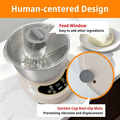 VONCI Electric Dough Maker with Ferment Function,7.3QT (7L) Stainless Steel Dough Mixer Dough Mixer Machine with Fermentation & Timer for Bread, Pizza, Dumplings, Noodles.