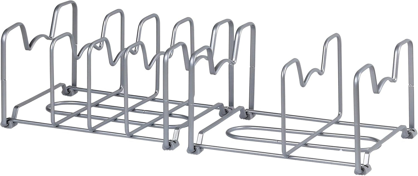 Simple Houseware 2PK Kitchen Cabinet Pan and Pot Lid Organizer Rack, Total 6 Compartments, Bronze