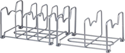 Simple Houseware 2PK Kitchen Cabinet Pan and Pot Lid Organizer Rack, Total 6 Compartments, Bronze
