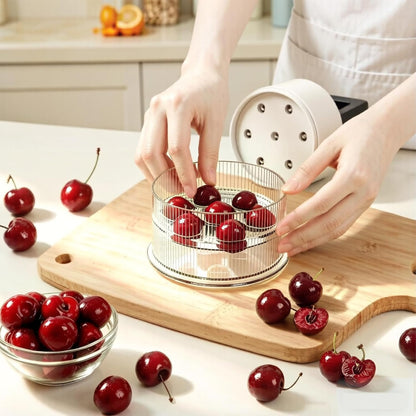 Cherry Pitter Multiple, Cherrys Pitter Corer Tool, Quick Portable Cherry Pitting Tool, Easy to Use for Making Cherry Jam - Pit 7 Cherries at Once, Saving Time & Effort-Dishwasher Safe