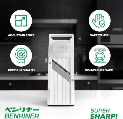 Benriner Super Slicer, with 4 Japanese Stainless Steel Blades, Beige