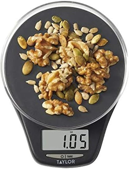 Taylor Waterproof Digital Kitchen Scale, 11 pounds, Black