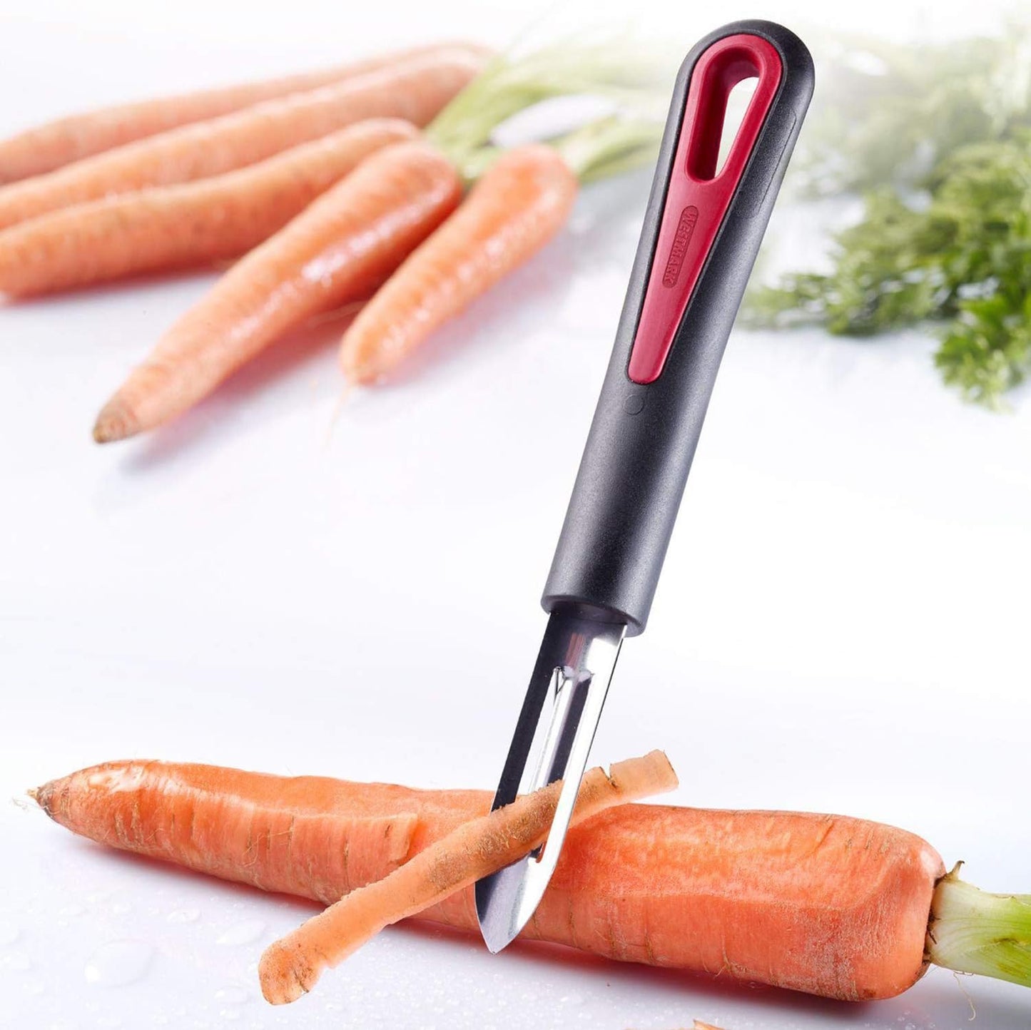 Westmark Germany Stainless Steel Swivel Vegetable Peeler (Red/Black)
