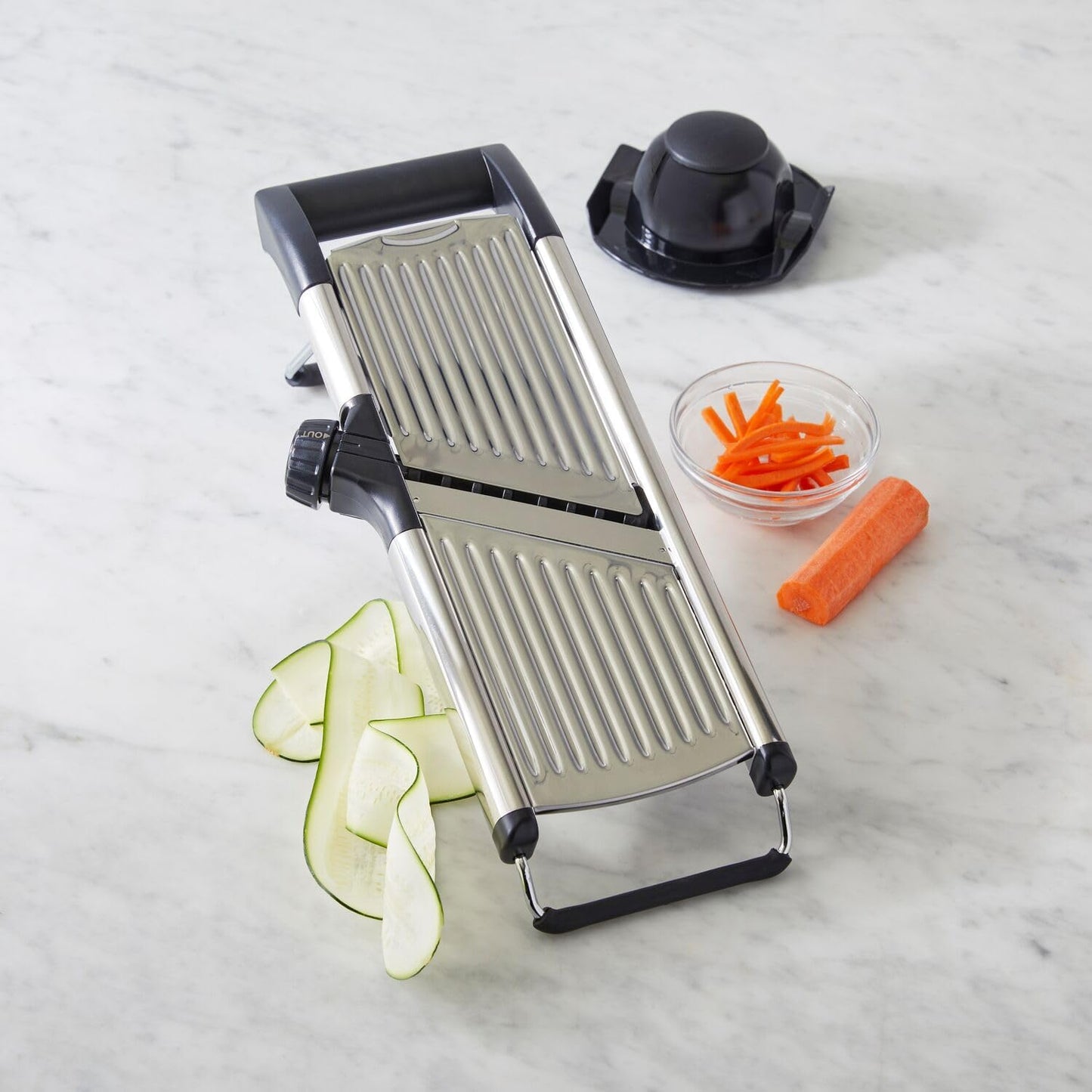 Sur La Table Mandoline Slicer – Adjustable Kitchen Slicing Tool with Built-In Slice & Julienne Settings, No Blade Changes Required, Multiple Thickness Options, Saves Prep Time