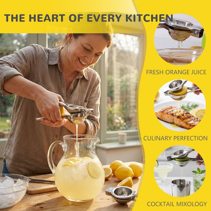 3 Pcs Stainless Steel Lemon Squeezer, Lemon Juicer Set, Manual Juicer, Large Lemon Juicer, Kitchen Tools Lime Squeezer Bar Tool, Suitable for Lemon and Fruit Squeezers